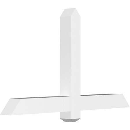Ekena Millwork Eugene Architectural Grade PVC Gable Bracket, 48"W x 28"H x 4"D x 4"F, 14/12 Pitch GBP048X28X0404EUG00